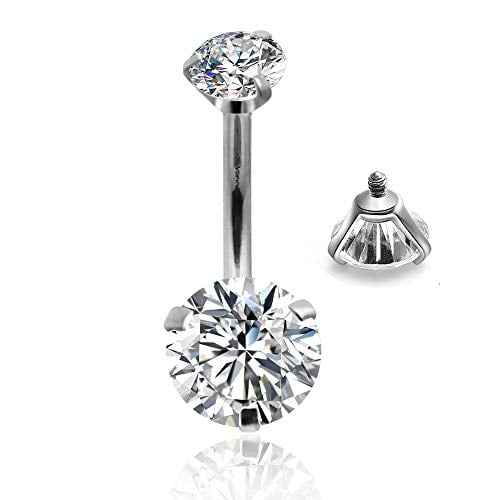 Round Gem Stud Stainless Steel BELLY Button NAVEL Barbell RINGS Piercing Jewelry Round Gem Stud Stainless Steel BELLY Button NAVEL Barbell RINGS Piercing Jewelry